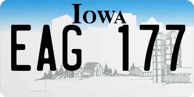 IA license plate EAG177