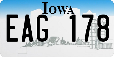 IA license plate EAG178