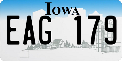 IA license plate EAG179