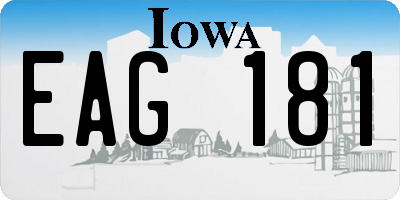 IA license plate EAG181