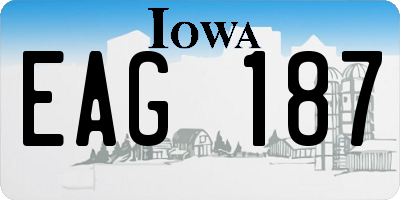 IA license plate EAG187