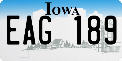 IA license plate EAG189