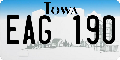 IA license plate EAG190