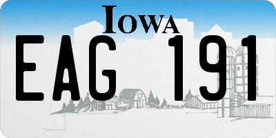 IA license plate EAG191