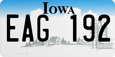 IA license plate EAG192