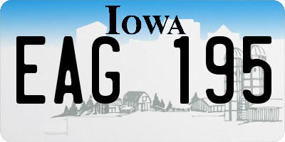 IA license plate EAG195