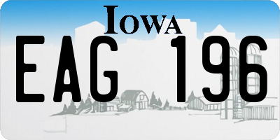 IA license plate EAG196