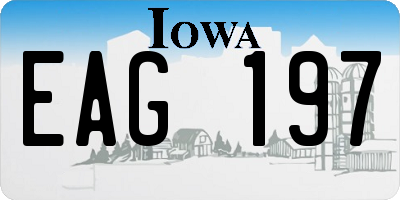 IA license plate EAG197