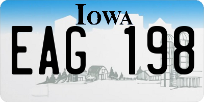 IA license plate EAG198