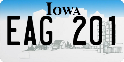 IA license plate EAG201