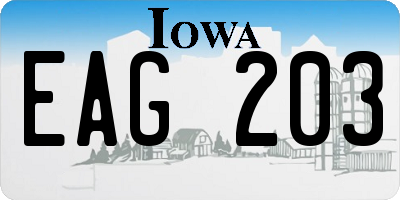 IA license plate EAG203