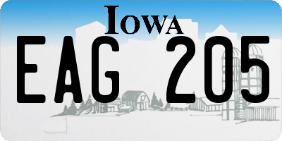 IA license plate EAG205