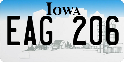 IA license plate EAG206