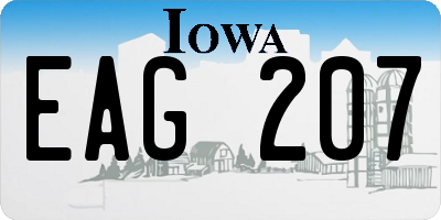 IA license plate EAG207