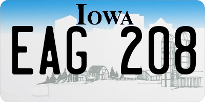 IA license plate EAG208