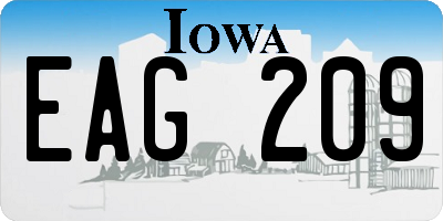 IA license plate EAG209