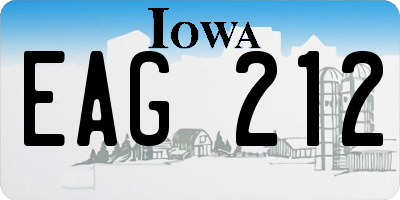 IA license plate EAG212