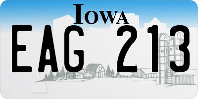 IA license plate EAG213