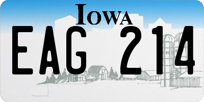 IA license plate EAG214