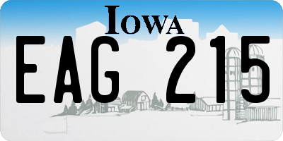 IA license plate EAG215