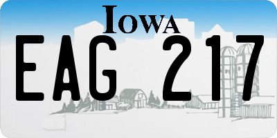 IA license plate EAG217