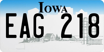 IA license plate EAG218