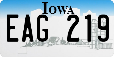 IA license plate EAG219