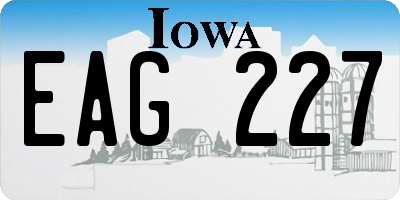 IA license plate EAG227