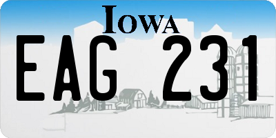 IA license plate EAG231