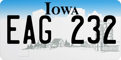 IA license plate EAG232