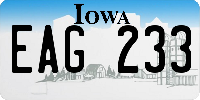 IA license plate EAG233