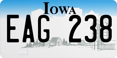 IA license plate EAG238