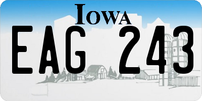 IA license plate EAG243