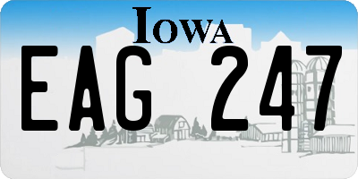 IA license plate EAG247