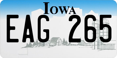 IA license plate EAG265