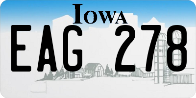 IA license plate EAG278