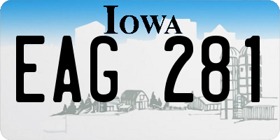 IA license plate EAG281