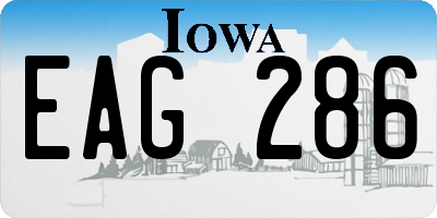 IA license plate EAG286