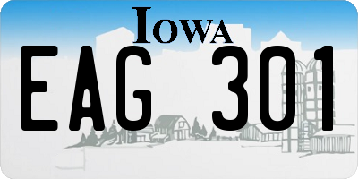 IA license plate EAG301