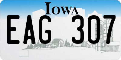 IA license plate EAG307