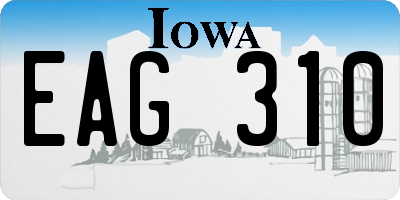 IA license plate EAG310