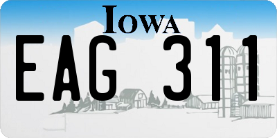 IA license plate EAG311