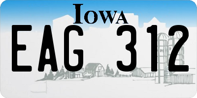 IA license plate EAG312