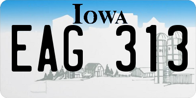 IA license plate EAG313