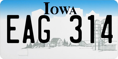 IA license plate EAG314