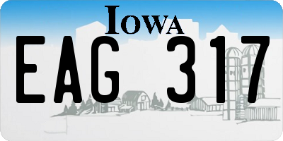 IA license plate EAG317