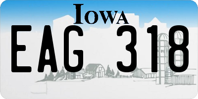 IA license plate EAG318