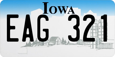 IA license plate EAG321