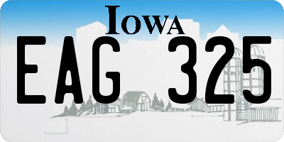 IA license plate EAG325