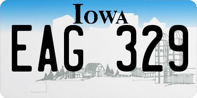 IA license plate EAG329